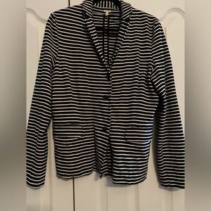 J. Crew Navy and White Striped Blazer